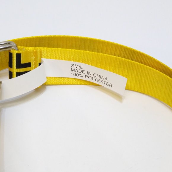 No Boundaries Geometric Print D-Ring Web Belt S/M/L Adjustable Black Yellow NWT - Picture 4 of 4